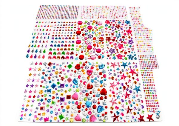 EODIEBN 3228 Piece Chroma 3D Gem Sticker Sheet for Crafts and Kids-0