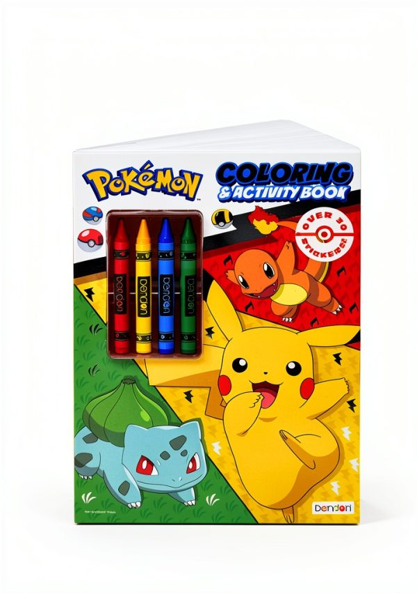 Bendon Pokemon Sticker & Coloring Book Set for Kids Small Black-2