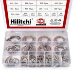 Internal Snap Retaining Ring Kit Hilitchi 200pcs 15-Size 304 Stainless-0