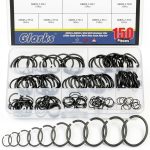 Glarks 150pcs GB895.2 Metric Internal Snap Rings Kit 10‑26mm 65Mn-0