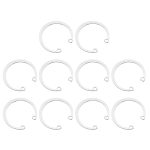 uxcell 10Pcs 40mm Internal Retaining Ring Circlip, 304 Stainless Steel Internal Circlip Snap Rings C-Clips GB893 for Grooved Shafts Studs, Silver Tone-0