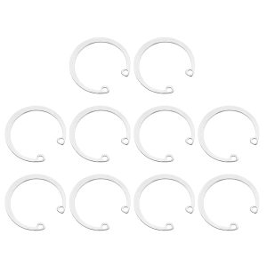uxcell 10Pcs 40mm Internal Retaining Ring Circlip, 304 Stainless Steel Internal Circlip Snap Rings C-Clips GB893 for Grooved Shafts Studs, Silver Tone-0