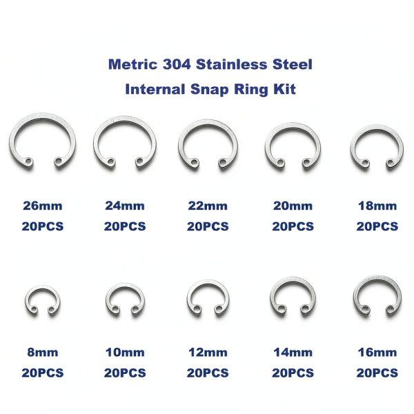 Metric Internal Snap Ring Kit HVAZI Stainless Steel Retaining Rings-3