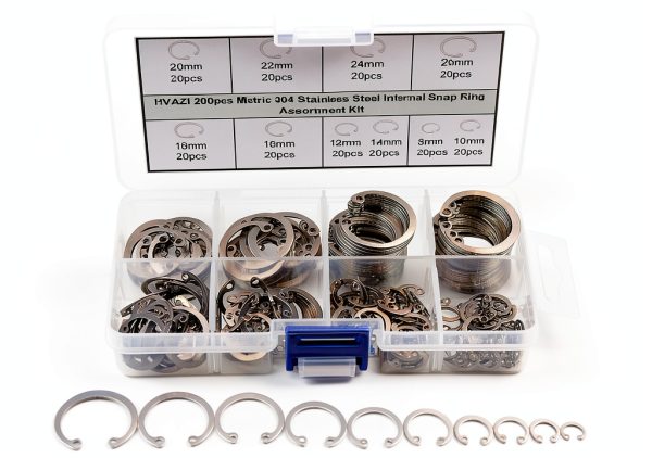 Metric Internal Snap Ring Kit HVAZI Stainless Steel Retaining Rings-0
