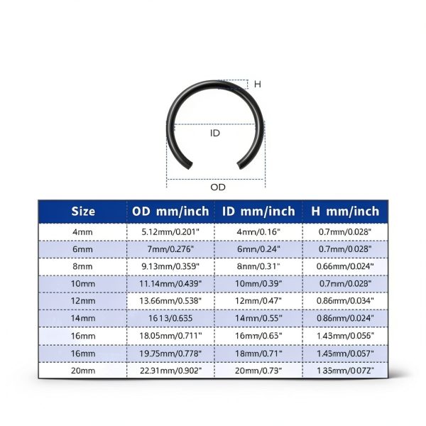 GB8951 65Mn Hole Steel Wire Snap Ring Set by FSATNDE 180pcs-1