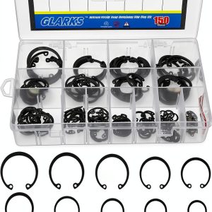 Glarks Internal Circlips Snap Retaining Ring Kit 150 Piece Alloy Steel-0