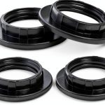 6PCS E14/E12 Lamp Shade Rings, Retaining Rings for Glass Lamp Shades/Light Fixtures, White(OD 43mm, ID 26mm) Black-0