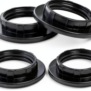 6PCS E14/E12 Lamp Shade Rings, Retaining Rings for Glass Lamp Shades/Light Fixtures, White(OD 43mm, ID 26mm) Black-0